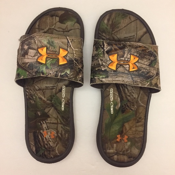 under armour camo slides youth